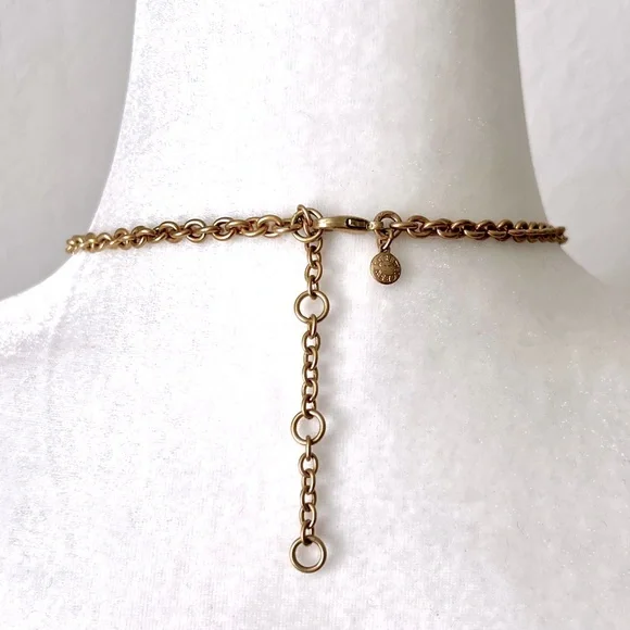 J. CREW Statement Necklace Cluster Jewels Stones Light Turquoise Gold-To… - Picture 5 of 8